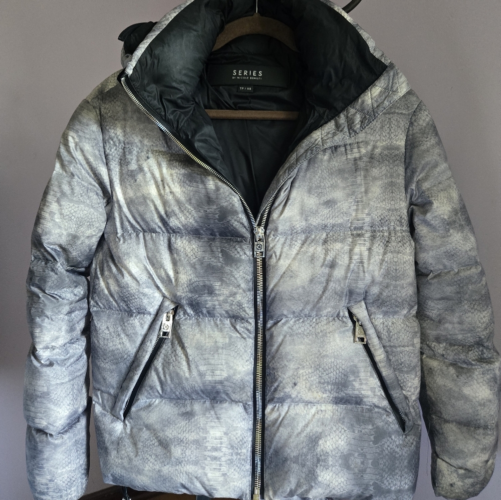 Nicole Benisti Tie Dye Series Gray Puffer Jacket